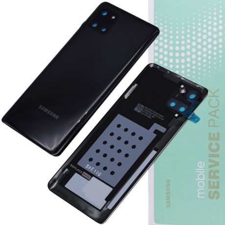 Genuine Samsung Note 10 Lite / N770 | Replacement Battery Cover / Rear Panel With Camera Lens | Aura Black | Service Pack | GH82-21972A
