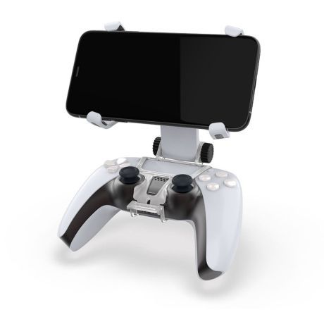 For PS5 DualSense Controller | Phone Clamp / Holder | Clear / White