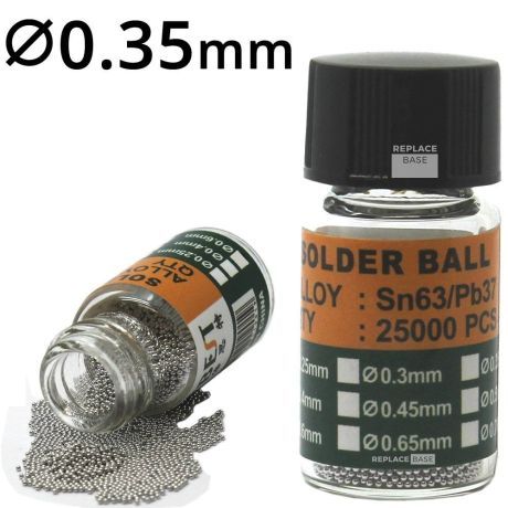 BST 505 Solder Balls Bump / BGA Soldering 25K Sn63 / Pb37 0.35mm Diameter