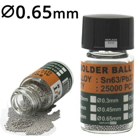 BST 505 Solder Balls Bump / BGA Soldering 25K Sn63 / Pb37 0.65mm Diameter