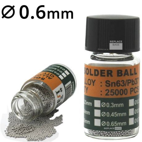BST 505 Solder Balls Bump / BGA Soldering 25K Sn63 / Pb37 0.6mm Diameter