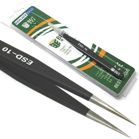 Anti Static Bst Esd-10 Precision Tweezers 117Mm Length 17Mm Tip