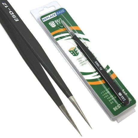 Anti Static Bst Esd-12 Precision Tweezers 135Mm Length 17Mm Tip