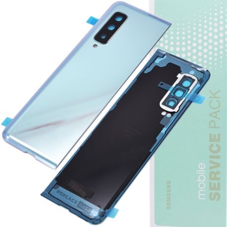 Genuine Samsung Fold 5G / F907 | Replacement Battery Cover / Rear Panel With Camera Lens | Space Silver | Service Pack | GH82-20794A