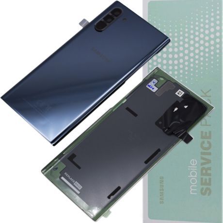 Genuine Samsung Note 10 / N970 | Replacement Battery Cover / Rear Panel With Camera Lens | Aura Black | Service Pack | GH82-20528A
