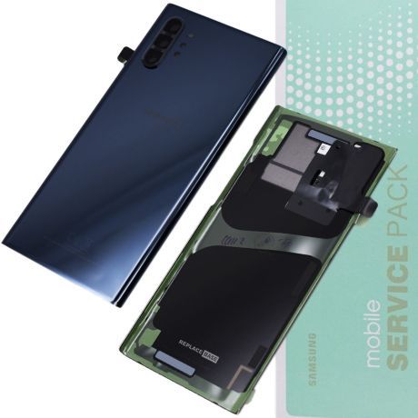 Genuine Samsung Note 10 Plus / N975 / N976 | Replacement Battery Cover / Rear Panel With Camera Lens | Aura Black | Service Pack | GH82-20588A