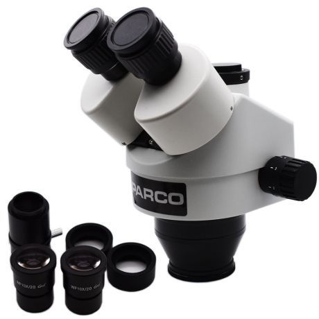 Parco | PA-PZF Simul-Focal Trinocular Zoom Stereo Microscope Head | 0.7X | 4.5X Zoom Range