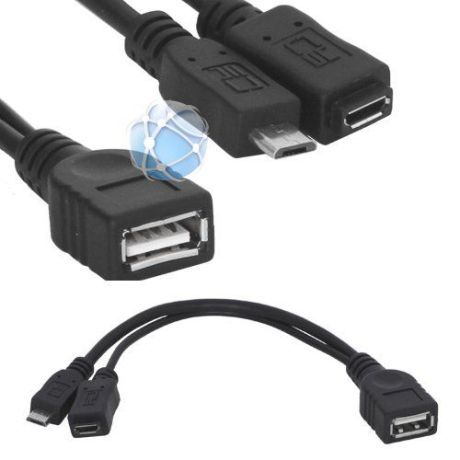 Powered Micro Usb To Female Usb Adapter Cable Otg Devices