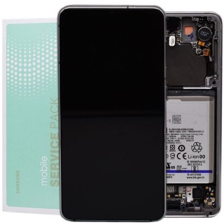 Genuine Samsung S21 5G / G991 | Replacement AMOLED Touch Screen Assembly With Chassis & Battery | Phantom Grey | Service Pack | GH82-24716A
