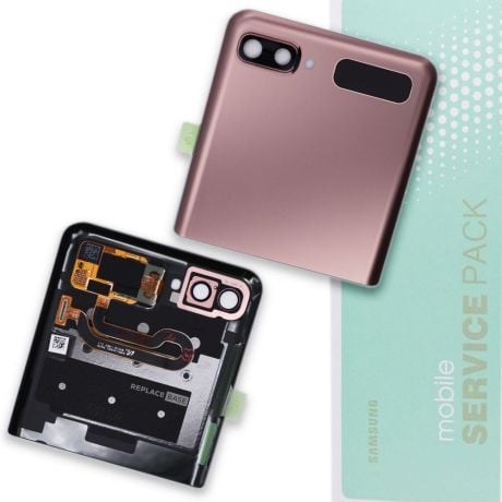 Genuine Samsung Z Flip 5G / F707 | Replacement Outer LCD Screen Panel / Battery Cover | Mystic Bronze | Service Pack  | GH96-13806B